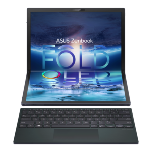Asus Zenbook 17 Fold OLED UX9702 Intel I7 1250U, 16GB RAM, 1TB SSD, 17.3″ OLED Foldable And 12.5” Foldable OLED4, Intel IRIS X Graphics, Wifi, Bluetooth, ASUS ErgoSense Bluetooth® Keyboard And Touchpad, AI Noise Cancellation, 5 MP AI Camera, Windows 11 Pro, Black Color, Asus Sleeve – PMDG Tech