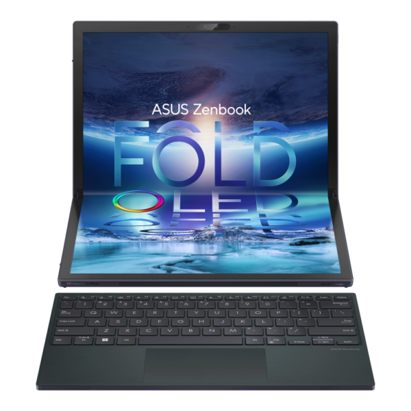 Asus Zenbook 17 Fold OLED UX9702 Intel I7 1250U, 16GB RAM, 1TB SSD, 17.3″ OLED Foldable And 12.5” Foldable OLED4, Intel IRIS X Graphics, Wifi, Bluetooth, ASUS ErgoSense Bluetooth® Keyboard And Touchpad, AI Noise Cancellation, 5 MP AI Camera, Windows 11 Pro, Black Color, Asus Sleeve – PMDG Tech