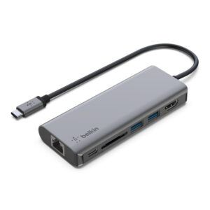 Belkin Connect USB-C 6 In 1 Multiport Adapter – Gray